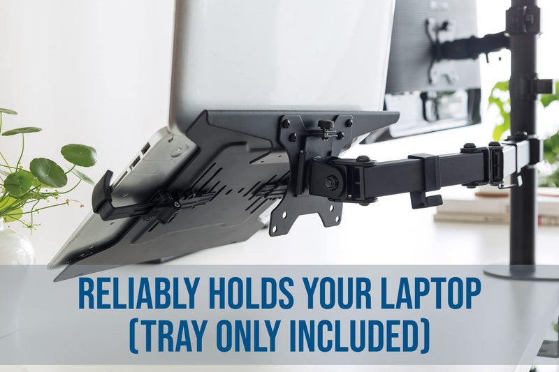 MANHATTAN Laptop Vesa Mount Tray - Heavy Duty and Fully Adjustable Laptop Holder Attachment - Fits Notebook with Width up to 17 in, Lifetime Mfg Warranty, Monitor Mount/Stand Sold Separately â€“ 461498 - Image 1